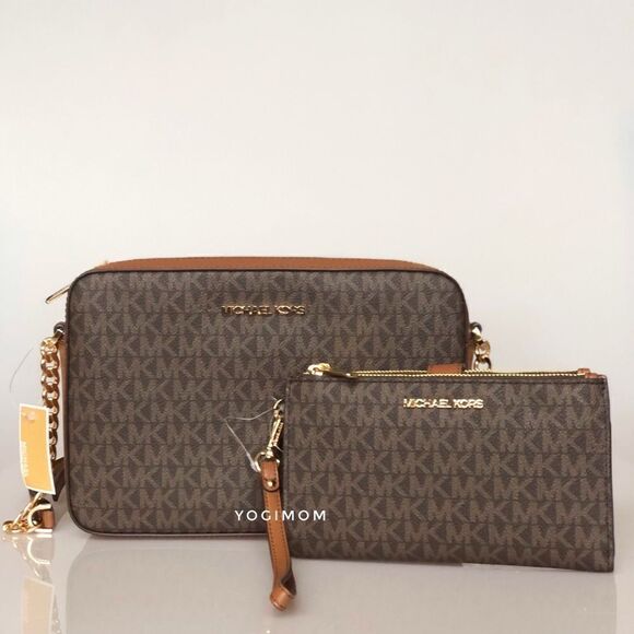 MICHAEL KORS Jet Set east west CROSSBODY Messenger Shoulder Handbag Signature - Picture 10 of 14